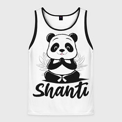 Майка-безрукавка мужская Шанти панда, цвет: 3D-черный