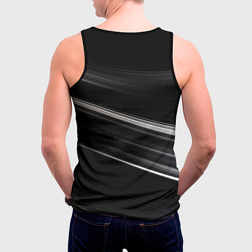 Мужская майка без рукавов Black abstract background / 3D-Черный – фото 4