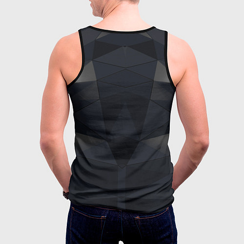 Мужская майка без рукавов Адам Дженсен в отражении deus ex / 3D-Черный – фото 4