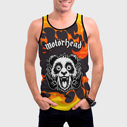 Майка-безрукавка мужская Motorhead рок панда и огонь, цвет: 3D-черный — фото 2