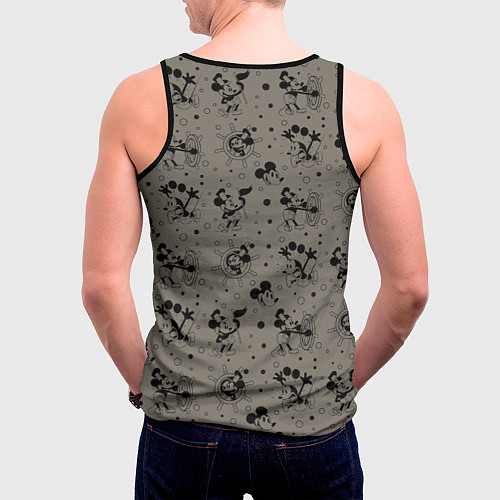 Мужская майка без рукавов Микки Маус матрос - паттерн / 3D-Черный – фото 4