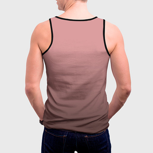 Мужская майка без рукавов Пыльно-розовый градиент / 3D-Черный – фото 4