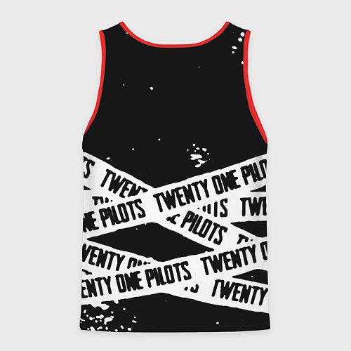 Мужская майка без рукавов Twenty one pilots stripes steel / 3D-Красный – фото 2