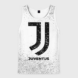 Майка-безрукавка мужская Juventus с потертостями на светлом фоне, цвет: 3D-белый