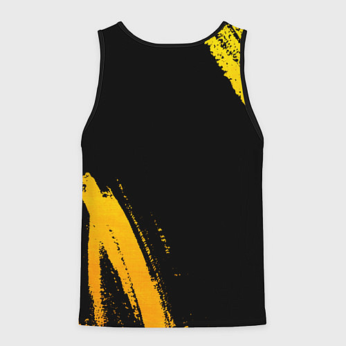 Мужская майка без рукавов Borussia - gold gradient вертикально / 3D-Черный – фото 2