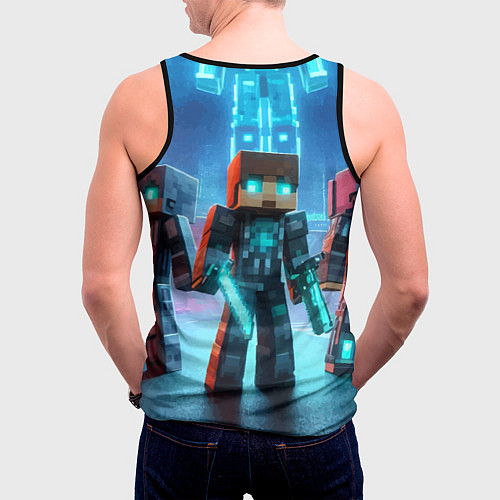 Мужская майка без рукавов Minecraft - ai art neon / 3D-Черный – фото 4