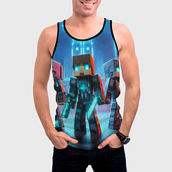 Майка-безрукавка мужская Minecraft - ai art neon, цвет: 3D-черный — фото 2