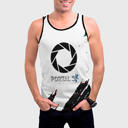 Майка-безрукавка мужская Portal 2 краски валв, цвет: 3D-черный — фото 2