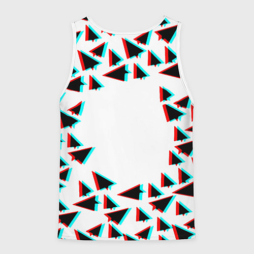 Мужская майка без рукавов Telegram logo pattern steel / 3D-Белый – фото 2