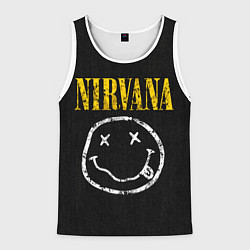 Мужская майка без рукавов Джинсовка с nirvana