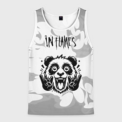 Майка-безрукавка мужская In Flames рок панда на светлом фоне, цвет: 3D-белый