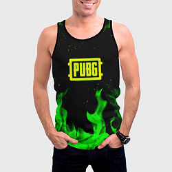 Майка-безрукавка мужская PUBG кислотное лого огненный стиль, цвет: 3D-черный — фото 2