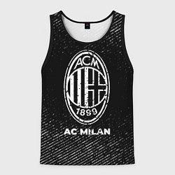 Майка-безрукавка мужская AC Milan с потертостями на темном фоне, цвет: 3D-черный