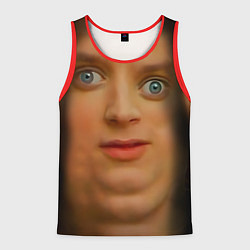 Майка-безрукавка мужская Мем упоротый Фродо улыбается, цвет: 3D-красный