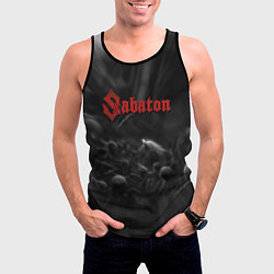Майка-безрукавка мужская Sabaton rock steel band, цвет: 3D-черный — фото 2