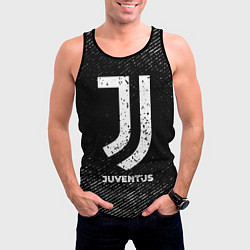 Майка-безрукавка мужская Juventus с потертостями на темном фоне, цвет: 3D-черный — фото 2