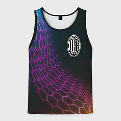 Майка-безрукавка мужская AC Milan футбольная сетка, цвет: 3D-черный