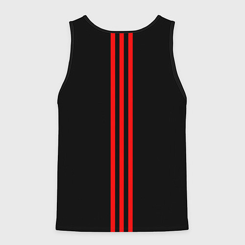 Мужская майка без рукавов СССР гост три полоски на белом фоне / 3D-Черный – фото 2