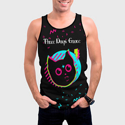 Майка-безрукавка мужская Three Days Grace - rock star cat, цвет: 3D-черный — фото 2