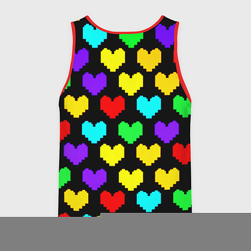 Мужская майка без рукавов Undertale heart pattern / 3D-Красный – фото 2