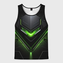 Мужская майка без рукавов Green and black abstract style