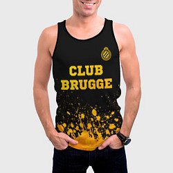 Майка-безрукавка мужская Club Brugge - gold gradient посередине, цвет: 3D-черный — фото 2