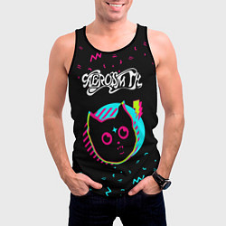 Майка-безрукавка мужская Aerosmith - rock star cat, цвет: 3D-черный — фото 2
