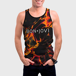 Майка-безрукавка мужская Bon Jovi red lava, цвет: 3D-черный — фото 2