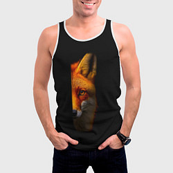Майка-безрукавка мужская Морда рыжей лисы, цвет: 3D-белый — фото 2