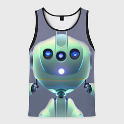Майка-безрукавка мужская Робот человекоподобный, цвет: 3D-черный