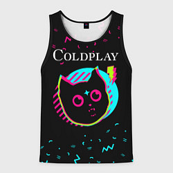 Майка-безрукавка мужская Coldplay - rock star cat, цвет: 3D-черный
