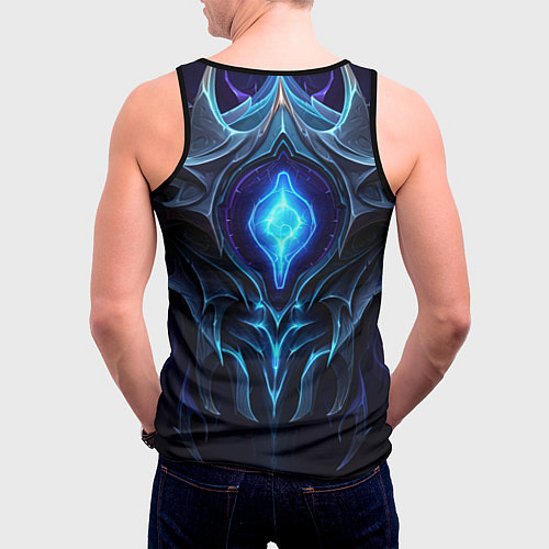 Мужская майка без рукавов Магическая синяя абстракция / 3D-Черный – фото 4