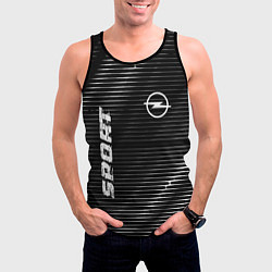 Майка-безрукавка мужская Opel sport metal, цвет: 3D-черный — фото 2