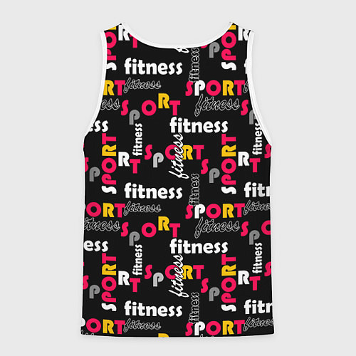 Мужская майка без рукавов Спортивный узор желтый красный черный / 3D-Белый – фото 2