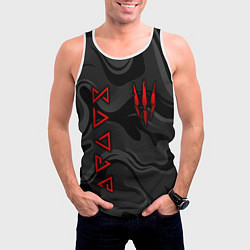 Майка-безрукавка мужская Ведьмак - Серые волны, цвет: 3D-белый — фото 2