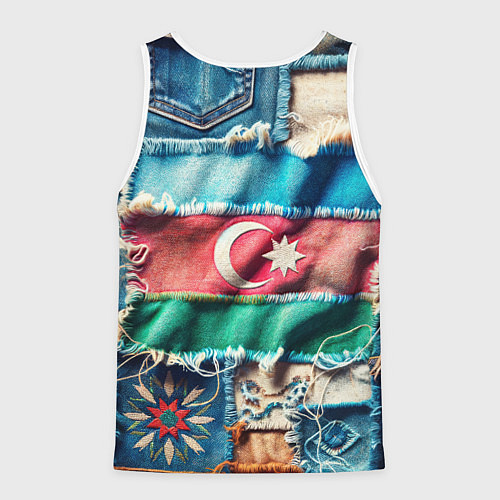 Мужская майка без рукавов Пэчворк джинсы в Азербайджане / 3D-Белый – фото 2