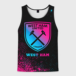 Майка-безрукавка мужская West Ham - neon gradient, цвет: 3D-черный