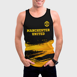 Майка-безрукавка мужская Manchester United - gold gradient посередине, цвет: 3D-черный — фото 2
