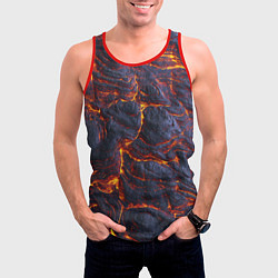 Майка-безрукавка мужская Вулканическая лава, цвет: 3D-красный — фото 2