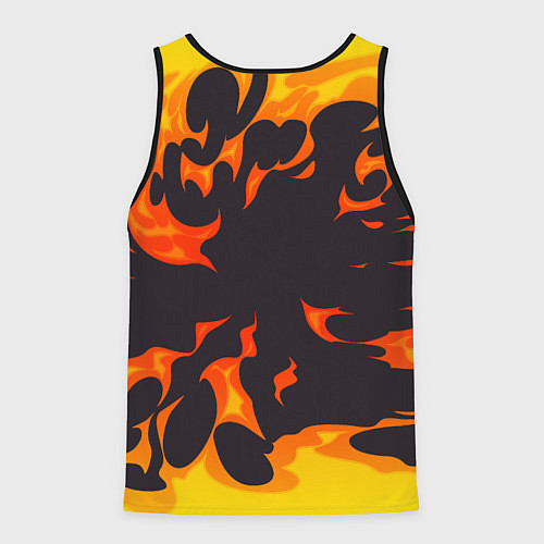 Мужская майка без рукавов Sabaton рок панда и огонь / 3D-Черный – фото 2