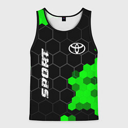 Майка-безрукавка мужская Toyota green sport hexagon, цвет: 3D-черный