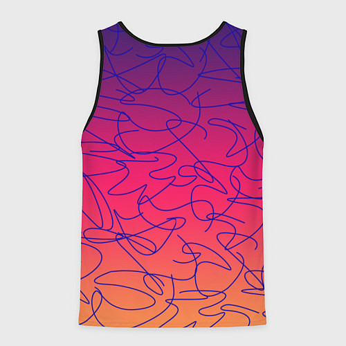 Мужская майка без рукавов Каракули на градиентном фоне / 3D-Черный – фото 2