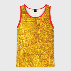 Мужская майка без рукавов Текстура золотой мятой поверхности