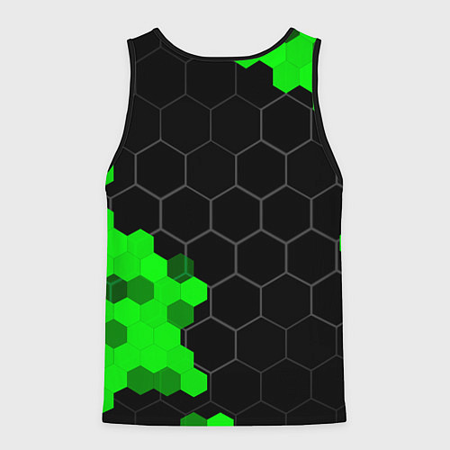 Мужская майка без рукавов Daewoo green sport hexagon / 3D-Черный – фото 2