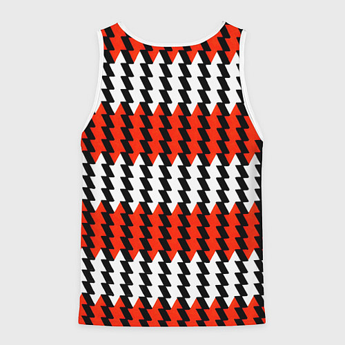 Мужская майка без рукавов Вертикальные красно-белые полосы / 3D-Белый – фото 2