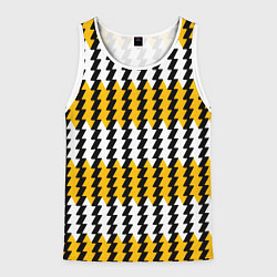 Мужская майка без рукавов Вертикальные жёлто-белые полосы