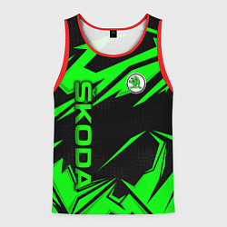 Майка-безрукавка мужская Skoda - green uniform, цвет: 3D-красный