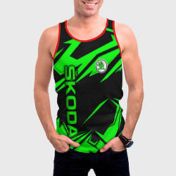 Майка-безрукавка мужская Skoda - green uniform, цвет: 3D-красный — фото 2