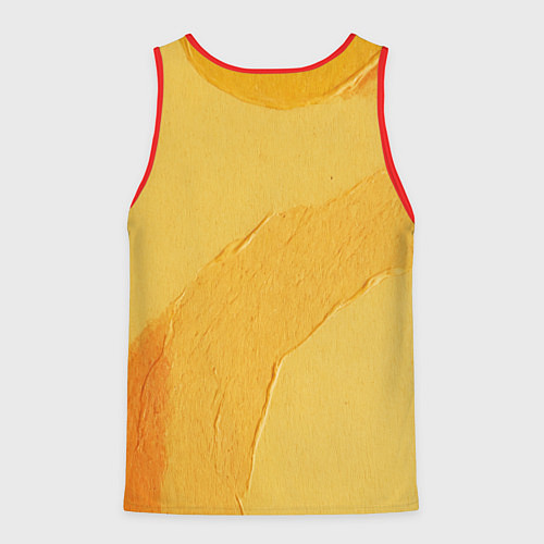 Мужская майка без рукавов Желтая краска / 3D-Красный – фото 2
