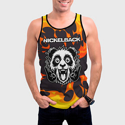 Майка-безрукавка мужская Nickelback рок панда и огонь, цвет: 3D-черный — фото 2